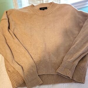 Quince Chunky Cropped Oatmeal Heather Sweater